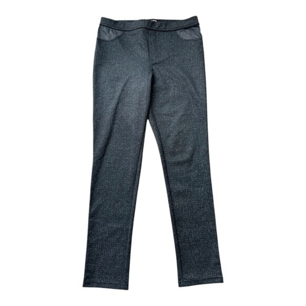 DKNY JEANS Dark Gray Stretch Pull On Pants Women M 30" Inseam Mid Rise Fitted G+